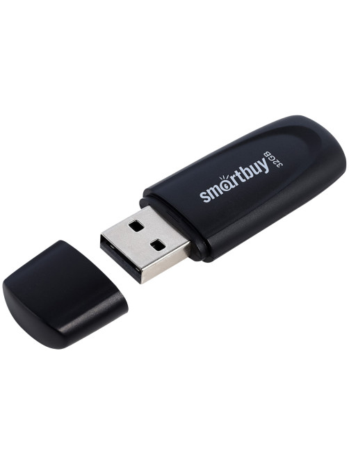 Флеш-диск 32 GB SMARTBUY Scout USB 2.0, черный, SB032GB2SCK