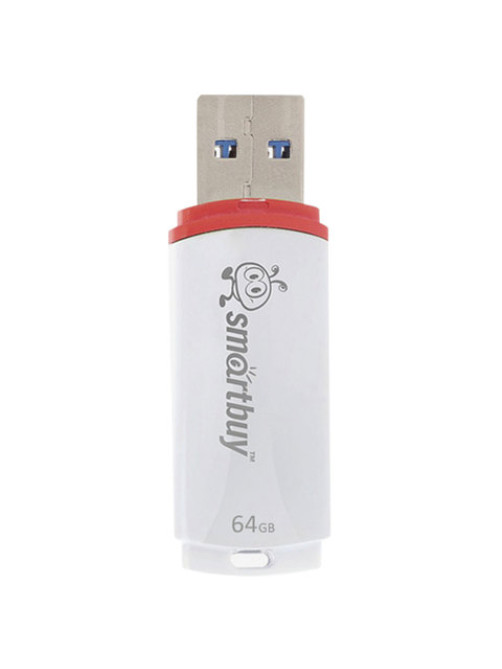 Флеш-диск 64 GB, SMARTBUY Crown, USB 2.0, белый, SB64GBCRW-W