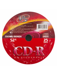 Диск CD-R VS, 700 Мб, 52x, Bulk (термоусадка без шпиля), КОМПЛЕКТ 25 шт., VSCDRSH2501