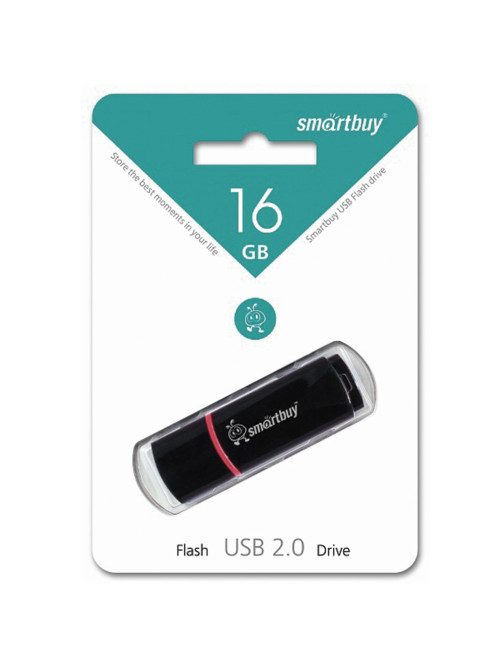Флеш-диск 16 GB, SMARTBUY Crown, USB 2.0, черный, SB16GBCRW-K