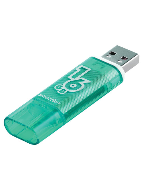 Флеш-диск 16 GB, SMARTBUY Glossy, USB 2.0, зеленый, SB16GBGS-G