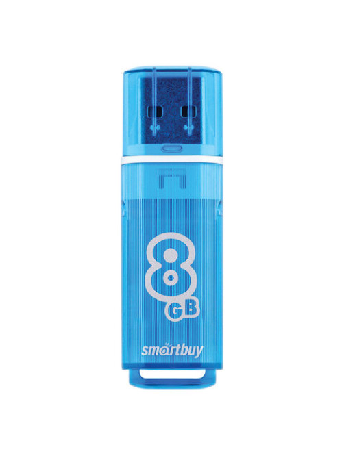 Флеш-диск 8 GB, SMARTBUY Glossy, USB 2.0, синий, SB8GBGS-B