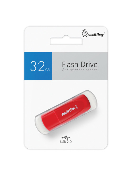 Флеш-диск 32 GB SMARTBUY Scout USB 2.0, красный, SB032GB2SCR