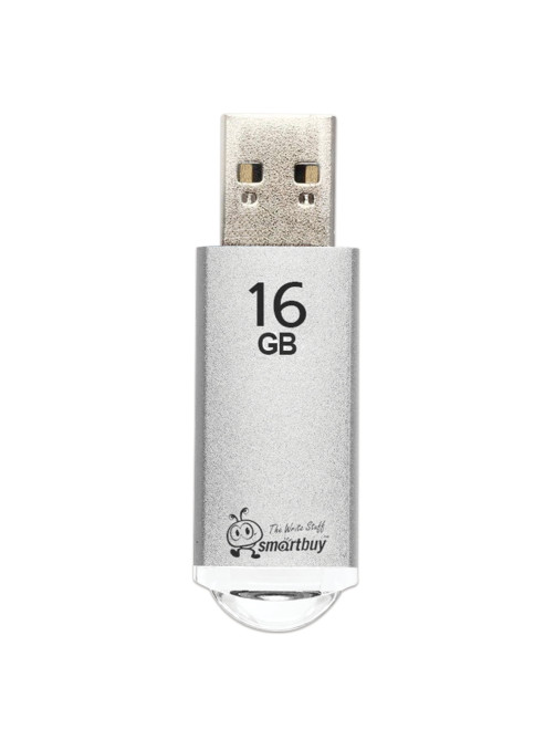Флеш-диск 16 GB, SMARTBUY V-Cut, USB 2.0, металлический корпус, серебристый, SB16GBVC-S