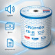 Диск CD-R CROMEX (КРОМЕКС), 700 Mb, 52x, Bulk (термоусадка без шпиля), КОМПЛЕКТ 100 шт., 513779