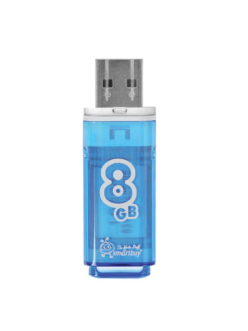 Флеш-диск 8 GB, SMARTBUY Glossy, USB 2.0, синий, SB8GBGS-B