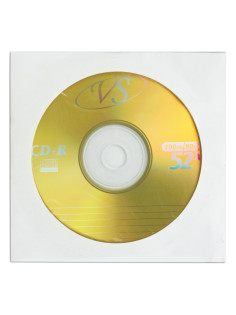 Диск CD-R VS, 700 Mb, 52х, бумажный конверт (1 штука)