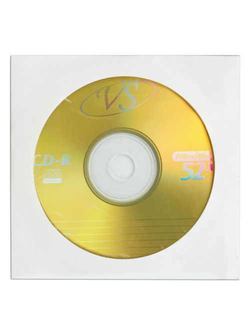 Диск CD-R VS, 700 Mb, 52х, бумажный конверт (1 штука)