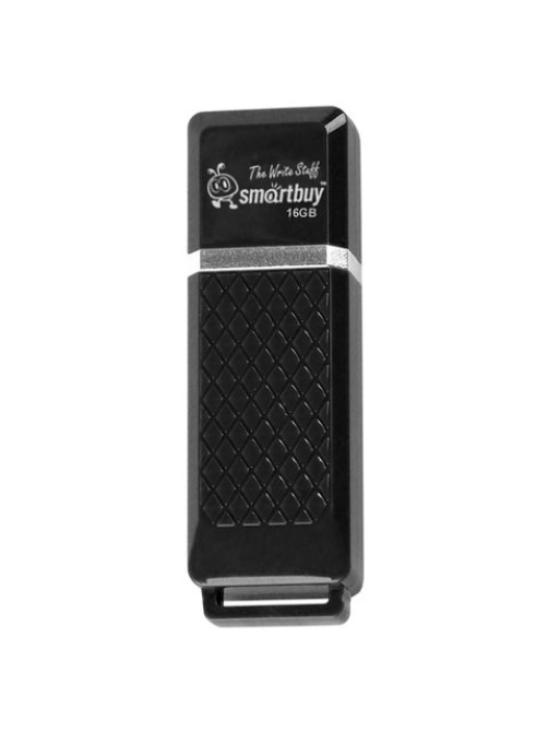 Флеш-диск 16 GB, SMARTBUY Quartz, USB 2.0, черный, SB16GBQZ-K