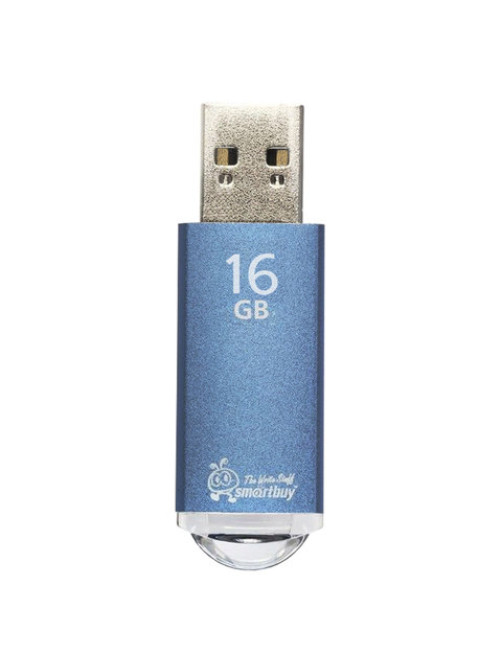 Флеш-диск 16 GB, SMARTBUY V-Cut, USB 2.0, металлический корпус, синий, SB16GBVC-B