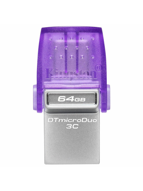 Флеш-диск 64 GB KINGSTON DataTraveler microDuo 3C, разъем USB 3.2, Type-C, фиолетовый, DTDUO3CG3/64GB
