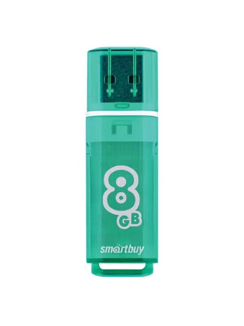 Флеш-диск 8 GB, SMARTBUY Glossy, USB 2.0, зеленый, SB8GBGS-G