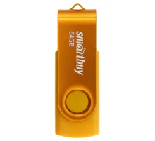 Флеш-диск 64 GB SMARTBUY Twist USB 2.0, желтый, SB064GB2TWY