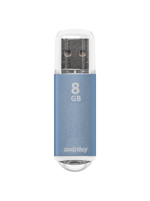 Флеш-диск 8 GB, SMARTBUY V-Cut, USB 2.0, металлический корпус, синий, SB8GBVC-B