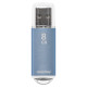 Флеш-диск 8 GB, SMARTBUY V-Cut, USB 2.0, металлический корпус, синий, SB8GBVC-B