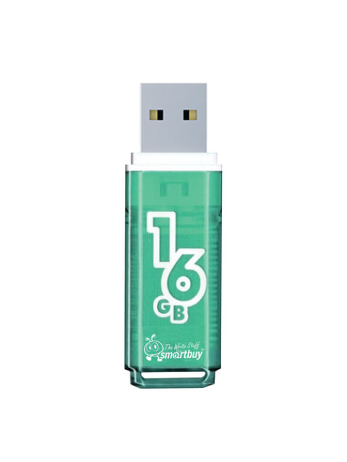 Флеш-диск 16 GB, SMARTBUY Glossy, USB 2.0, зеленый, SB16GBGS-G