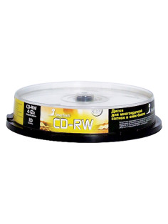 Диск CD-RW SMARTTRACK, 700 Мб 4-12x Cake Box (упаковка на шпиле), КОМПЛЕКТ 10 шт., ST000198