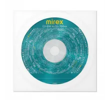 Диск CD-RW MIREX, 700 Мб, 4-12x, бумажный конверт, 1 штука, UL121002A8C