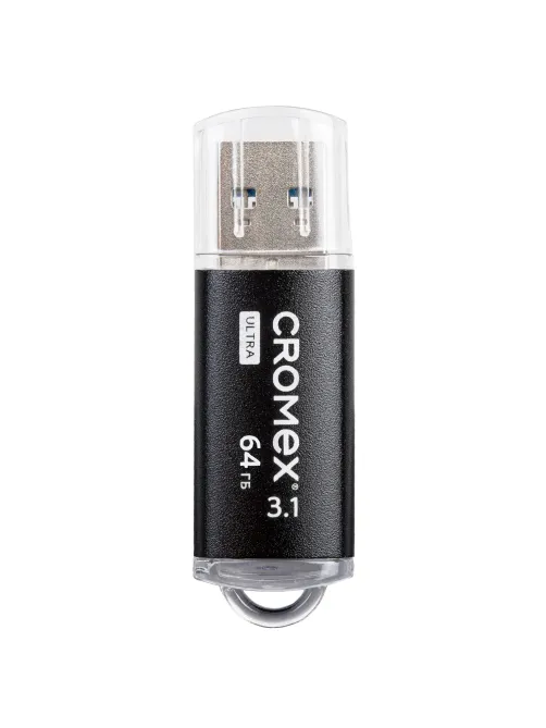 Флеш-диск 64 GB, CROMEX (КРОМЕКС) Ultra USB 3.1, металлический корпус, черный, 514164