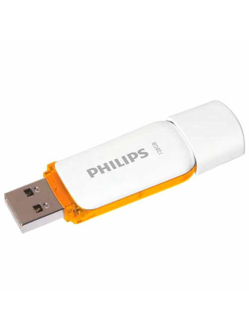 Флеш-диск 128 GB PHILIPS SNOW, разъем USB 2.0, желтый, FM12FD70B/97