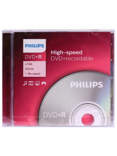 Диск DVD+R (плюс) PHILIPS, 4,7 Гб, 4x, Slim Case (1 штука), DR4S6S01F/97