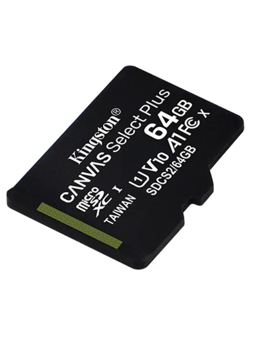 Карта памяти microSDXC 64 ГБ, KINGSTON Canvas Select Plus, UHS-I, 100 Мб/с (class 10), SDCS2/64GBSP