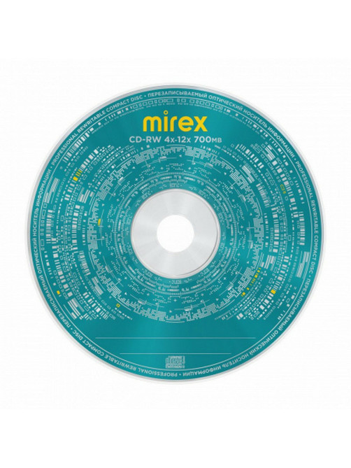 Диск CD-RW MIREX, 700 Мб, 4-12x, бумажный конверт, 1 штука, UL121002A8C