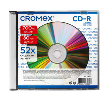 Диск CD-R CROMEX (КРОМЕКС), 700 Mb, 52x, Slim Case, 1 шт., 514305