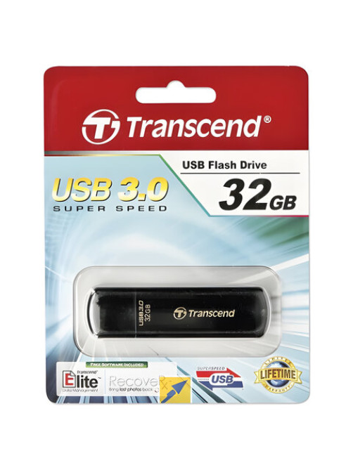 Флеш-диск 32 GB, TRANSCEND Jetflash 700, USB 3.0, черный, TS32GJF700