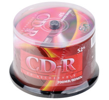 Диск CD-R VS 700 Mb 52x Cake Box (упаковка на шпиле), КОМПЛЕКТ 50 шт., VSCDRCB5001