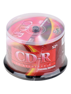 Диск CD-R VS 700 Mb 52x Cake Box (упаковка на шпиле), КОМПЛЕКТ 50 шт., VSCDRCB5001