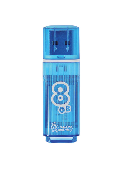 Флеш-диск 8 GB, SMARTBUY Glossy, USB 2.0, синий, SB8GBGS-B