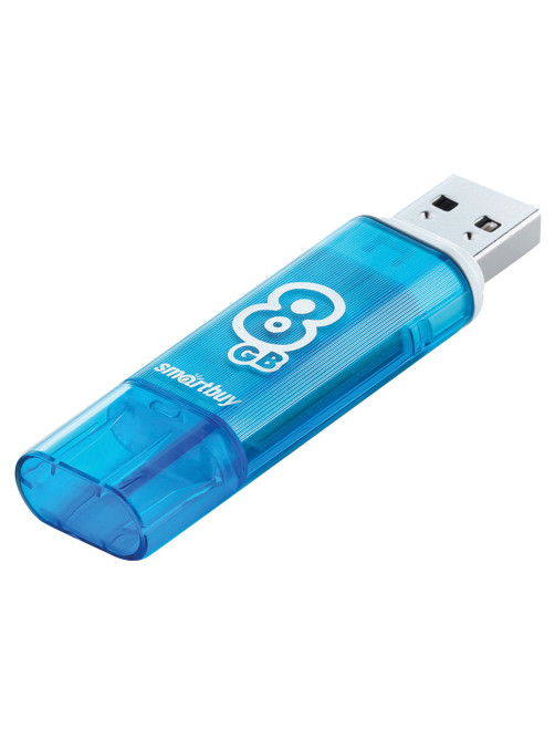 Флеш-диск 8 GB, SMARTBUY Glossy, USB 2.0, синий, SB8GBGS-B