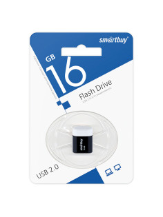 Флеш-диск 16 GB, SMARTBUY Lara, USB 2.0, черный, SB16GBLARA-K