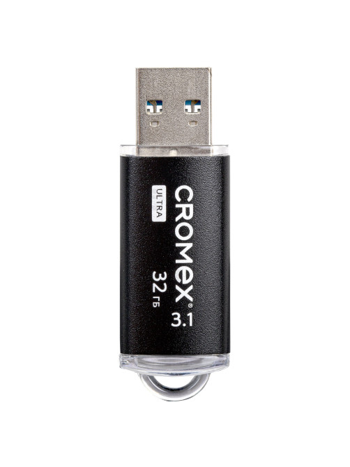 Флеш-диск 32 GB, CROMEX (КРОМЕКС) Ultra USB 3.1, металлический корпус, черный, 514163