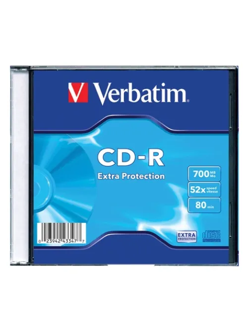 Диск CD-R VERBATIM, 700 Mb, 52х, Slim Case (1 штука)