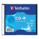 Диск CD-R VERBATIM, 700 Mb, 52х, Slim Case (1 штука)