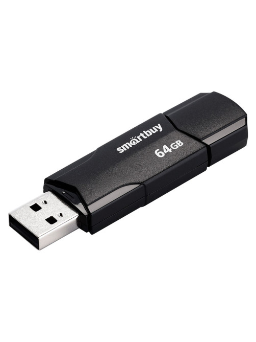 Флеш-диск 64 GB SMARTBUY Clue, USB 2.0, черный, SB64GBCLU-K