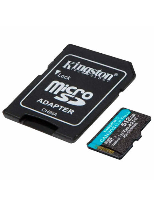 Карта памяти microSDXC 512 GB KINGSTON Canvas Go Plus, UHS-I U1, 170 Мб/с (class 10), с адаптером, SDCG3/512Gb