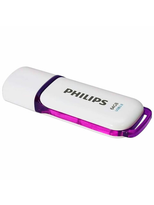 Флеш-диск 64 GB PHILIPS SNOW, разъем USB 3.0, фиолетовый, FM64FD75B/97