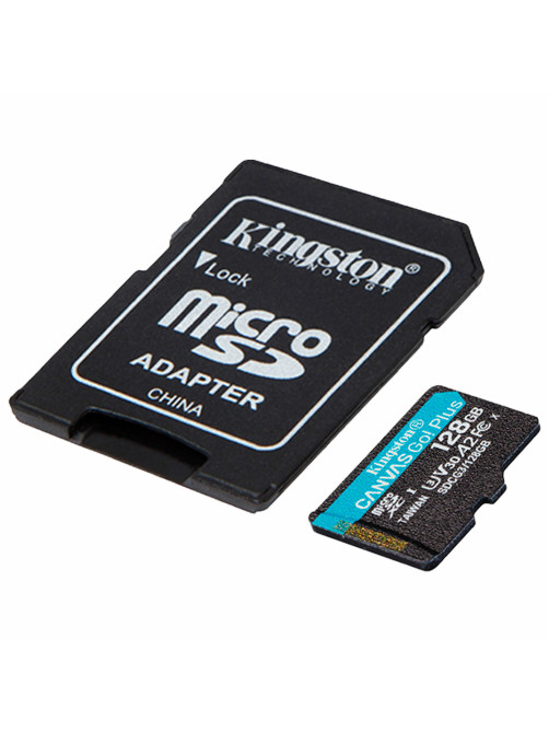 Карта памяти microSDXC 128 GB KINGSTON Canvas Go Plus, UHS-I U3, 170 Мб/с (class 10), с адаптером, SDCG3/128Gb