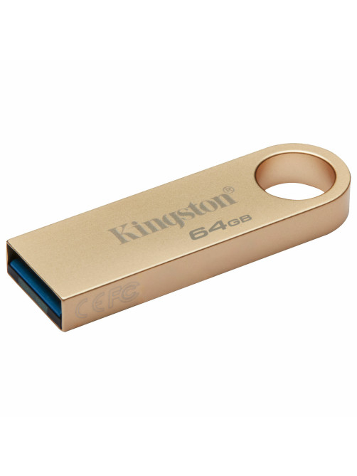 Флеш-диск 64 GB, KINGSTON DataTraveler SE9 G3 USB 3.2, металлический корпус, золотой, DTSE9G3/64GB