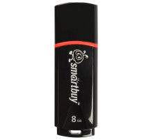 Флеш-диск 8 GB, SMARTBUY Crown, USB 2.0, черный, SB8GBCRW-K
