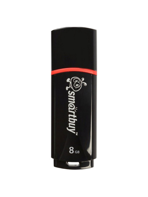 Флеш-диск 8 GB, SMARTBUY Crown, USB 2.0, черный, SB8GBCRW-K