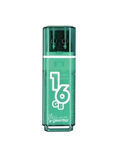 Флеш-диск 16 GB, SMARTBUY Glossy, USB 2.0, зеленый, SB16GBGS-G