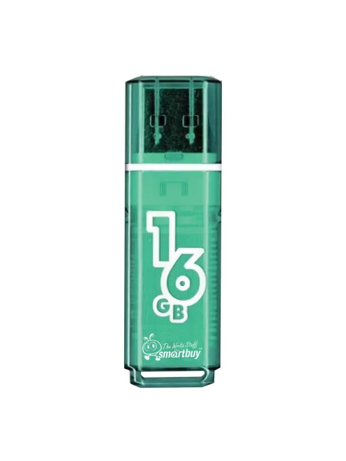 Флеш-диск 16 GB, SMARTBUY Glossy, USB 2.0, зеленый, SB16GBGS-G