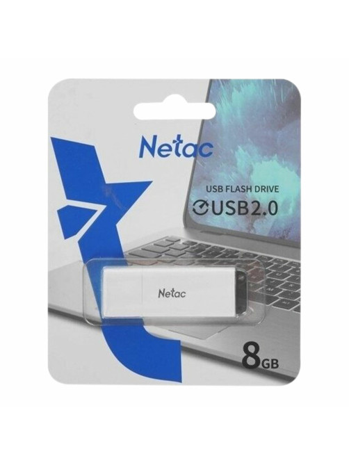 Флеш-диск 8 GB NETAC U185, USB 2.0, белый, NT03U185N-008G-20WH
