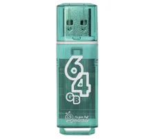 Флеш-диск 64 GB SMARTBUY Glossy USB 2.0, зеленый, SB64GBGS-G
