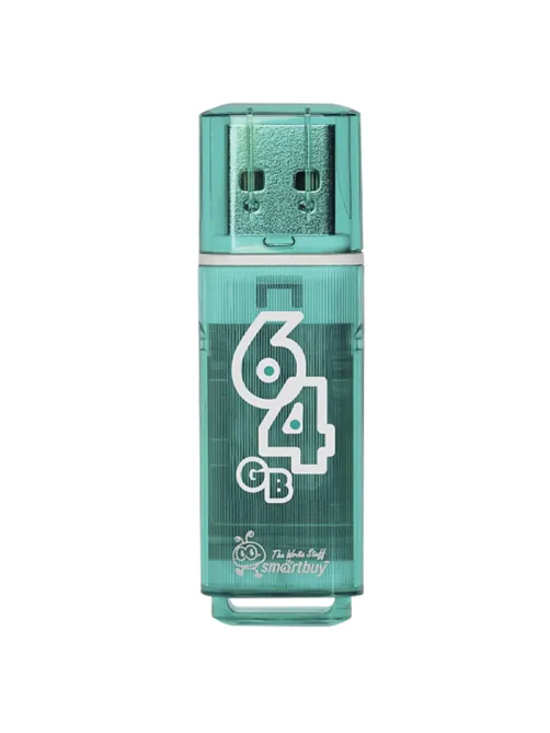 Флеш-диск 64 GB SMARTBUY Glossy USB 2.0, зеленый, SB64GBGS-G