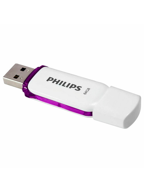 Флеш-диск 64 GB PHILIPS SNOW, разъем USB 2.0, фиолетовый, FM64FD70B/97